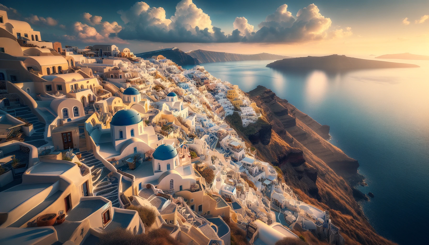 Island of Santorini, nestled in the Aegean Sea